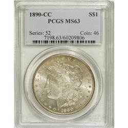 1890-CC S$1 MS63 PCGS. Well struck and highly lustrous