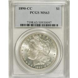 1890-CC S$1 MS63 PCGS. An unusually large percentage o