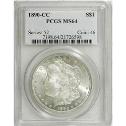 1890-CC S$1 MS64 PCGS. A sharply impressed and lustrou