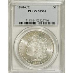 1890-CC S$1 MS64 PCGS. Silver-gray surfaces display pl