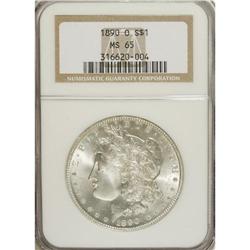 1890-O S$1 MS65 NGC. Radiantly lustrous surfaces are u