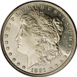 1891 S$1 MS64 Prooflike PCGS. David Bowers writes of t