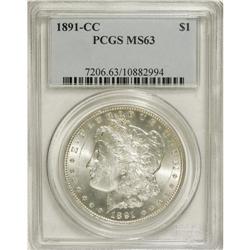 1891-CC S$1 MS63 PCGS. VAM-3. A Top 100 Variety. This