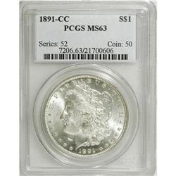 1891-CC S$1 MS63 PCGS. VAM-3. A Top 100 Variety. A gen