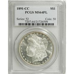1891-CC S$1 MS64 Prooflike PCGS. A flashy and meticulo