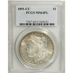 1891-CC S$1 MS64 Prooflike PCGS. VAM-3. A Top 100 Vari