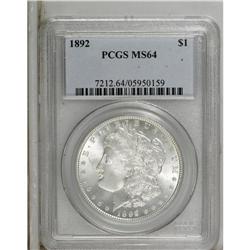 1892 S$1 MS64 PCGS. VAM-3. Doubling occurs on the reve