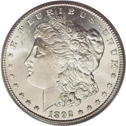 1892-CC S$1 MS64 PCGS. One of the more desirable Carso