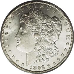 1892-CC S$1 MS64 PCGS. Faint tan toning visits the cen