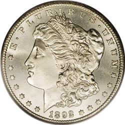 1892-CC S$1 MS64 PCGS. This is a highly pleasing MS64.