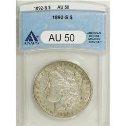 1892-S S$1 AU50 ANACS. This coveted issue is one of th
