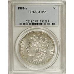 1892-S S$1 AU53 PCGS. The 1892-S Morgan dollar is an i