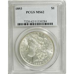1893 S$1 MS62 PCGS. VAM-3. The Closed 3 in the date is