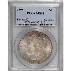 1893 S$1 MS64 PCGS. This lustrous low mintage Morgan d