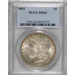 1893 S$1 MS64 PCGS. Golden-tan and lavender peripheral
