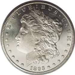 1893-CC S$1 MS63 PCGS. The fields are flashy, particul