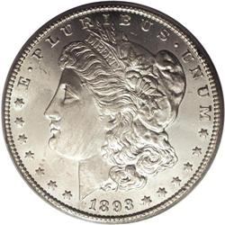 1893-CC S$1 MS64 PCGS. The last of the Morgan dollar i
