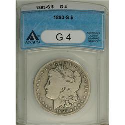 1893-S S$1 Good 4 ANACS. The mintmark is filled but un