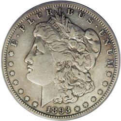 1893-S S$1 VF20 PCGS. The medium silver-gray surfaces