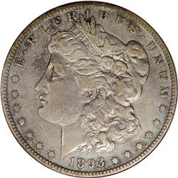 1893-S S$1 VF30 ANACS. The dove-gray surfaces show onl
