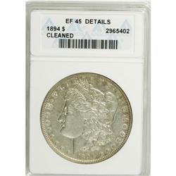 1894 S$1 --Cleaned--ANACS. XF45 Details. The pale gold