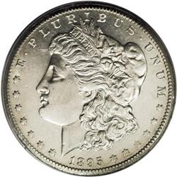 1895-O S$1 AU58 PCGS. Only the slightest trace of rub