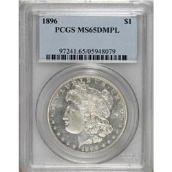 1896 S$1 MS65 Deep Mirror Prooflike PCGS. Mirrored fie
