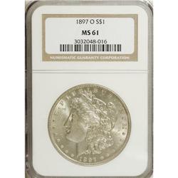 1897-O S$1 MS61 NGC. Fully lustrous with a light golde