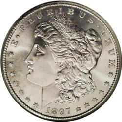 1897-S S$1 MS67 NGC. Although not a common date like t