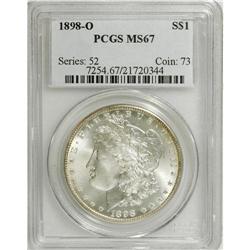 1898-O S$1 MS67 PCGS. Sharply struck with pleasing min