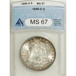 1898-O S$1 MS67 ANACS. Light to medium plum-red toning