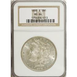 1898-S S$1 MS64 NGC. Whispers of barely discernible ta