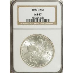 1899-O S$1 MS67 NGC. This nearly brilliant New Orleans