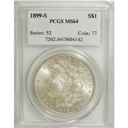 1899-S S$1 MS64 PCGS. Speckled pale golden-brown tonin