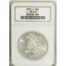 1900-S S$1 MS65 NGC. Untoned surfaces yield dazzling l