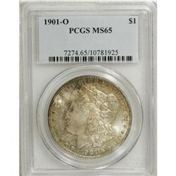 1901-O S$1 MS65 PCGS. Beautiful golden-brown, aqua-blu