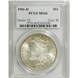 1901-O S$1 MS66 PCGS. Whispers on folden-brown and lav