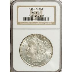 1901-S S$1 MS64 NGC. Hints of tan-gray color rest on p