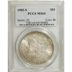 1902-S S$1 MS64 PCGS. Autumn-gold and slate-gray embra