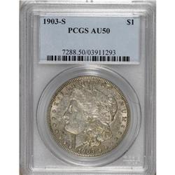 1903-S S$1 AU50 PCGS. Light gray surfaces reveal whisp