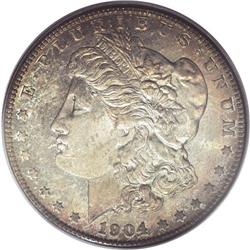 1904-S S$1 MS64 PCGS. Highly lustrous surfaces display