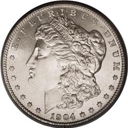 1904-S S$1 MS64 Prooflike PCGS. Moderate contrast is n