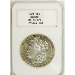 1921 S$1 MS63 Deep Mirror Prooflike NGC. The 1921 Morg