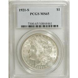 1921-S S$1 MS65 PCGS. Delicate olive-gold toning visit