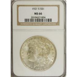 1921-S S$1 MS66 NGC. Inadequate striking definition an