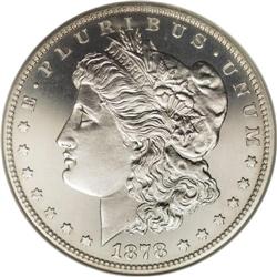 1878 7TF S$1 Reverse of 1878 PR64 NGC. An estimated 25