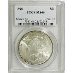 1926 S$1 MS66 PCGS. Light silver-gray patina coats bot