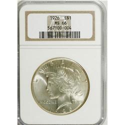1926 S$1 MS66 NGC. Pastel powder-blue and apricot comp