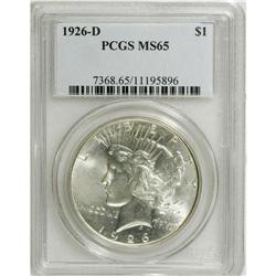 1926-D S$1 MS65 PCGS. This boldly struck and nearly br