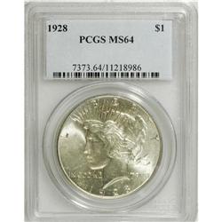 1928 S$1 MS64 PCGS. A sharply struck, highly lustrous